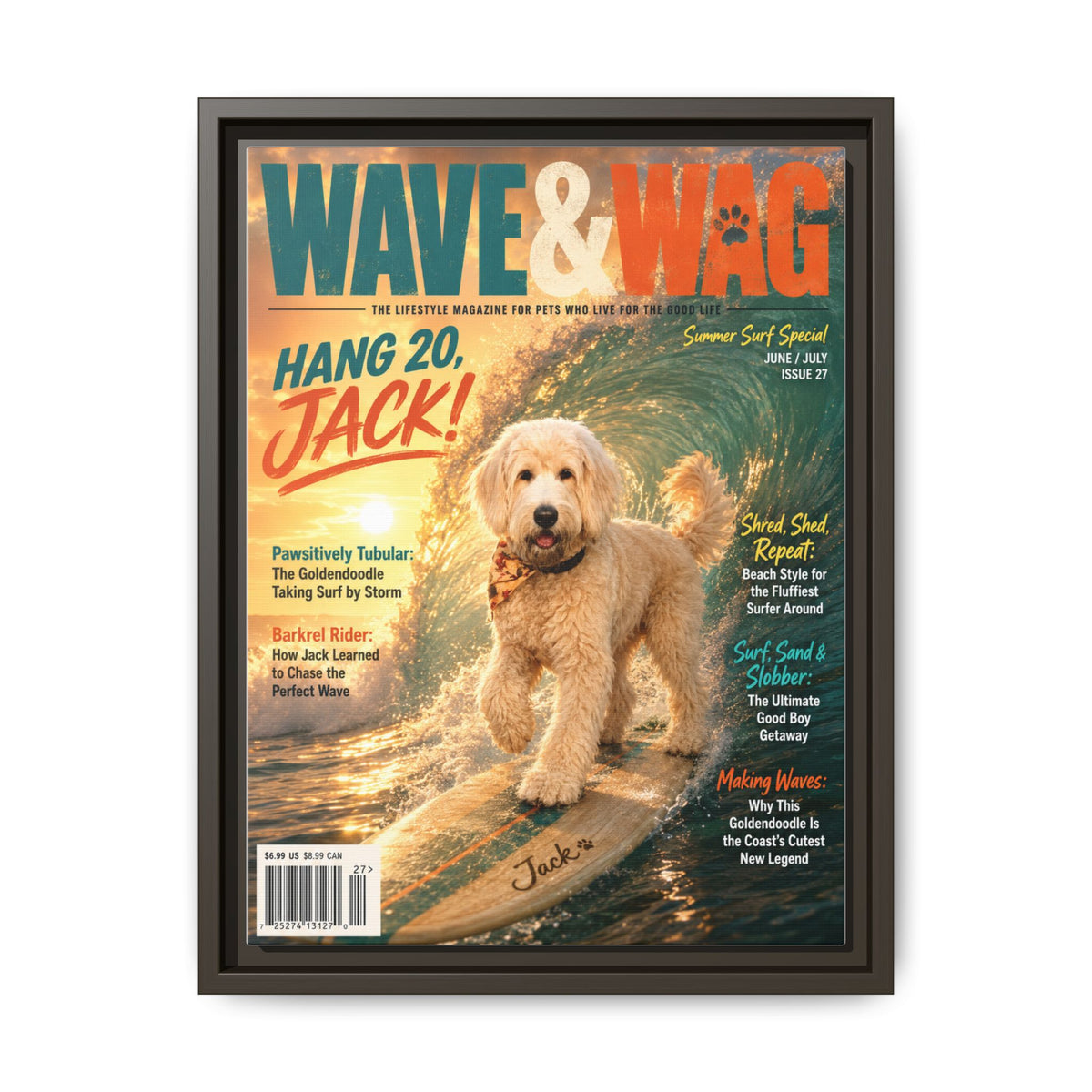 Wave & Wag Custom Pet Framed Canvas