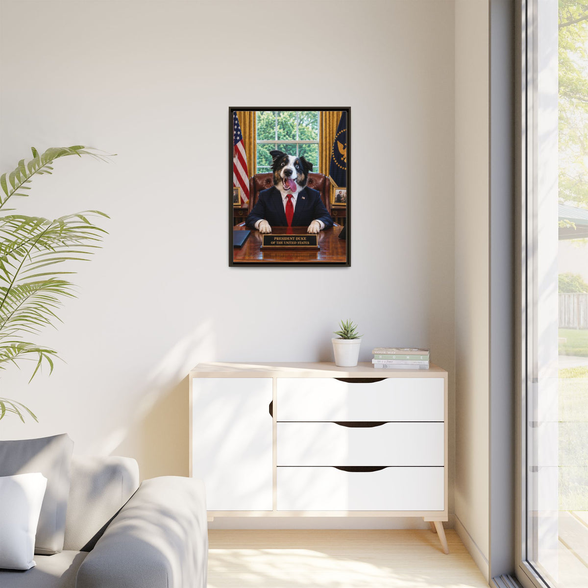President Custom Pet Framed Canvas