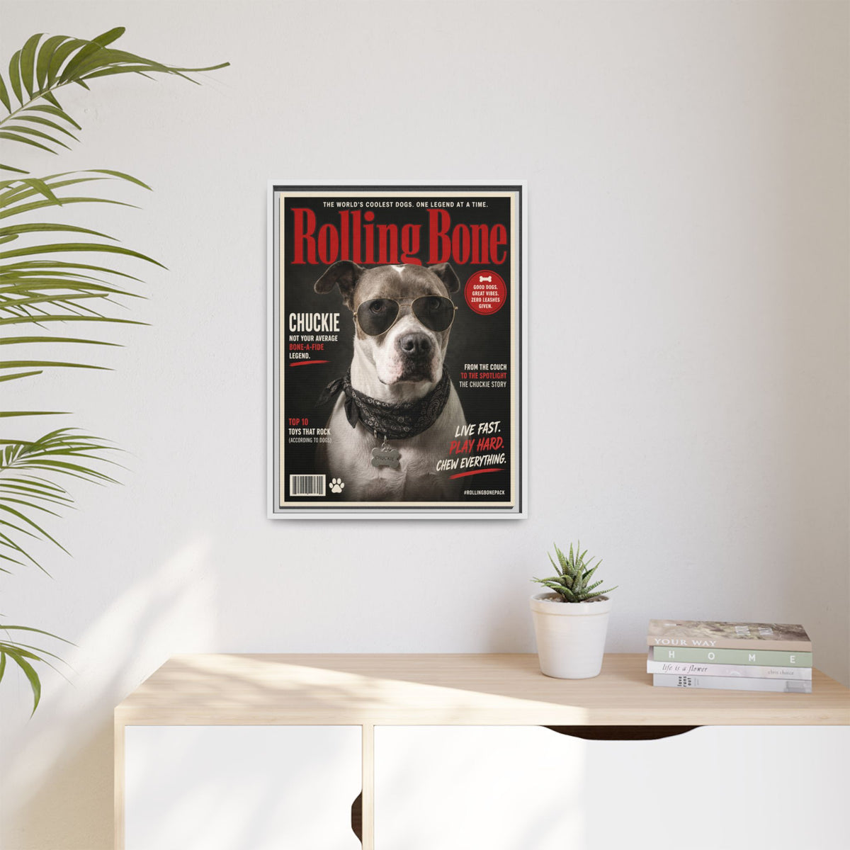 Rolling Bone Magazine Custom Pet Framed Canvas