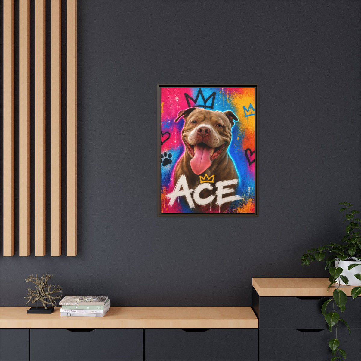 Street Art Custom Pet Framed Canvas