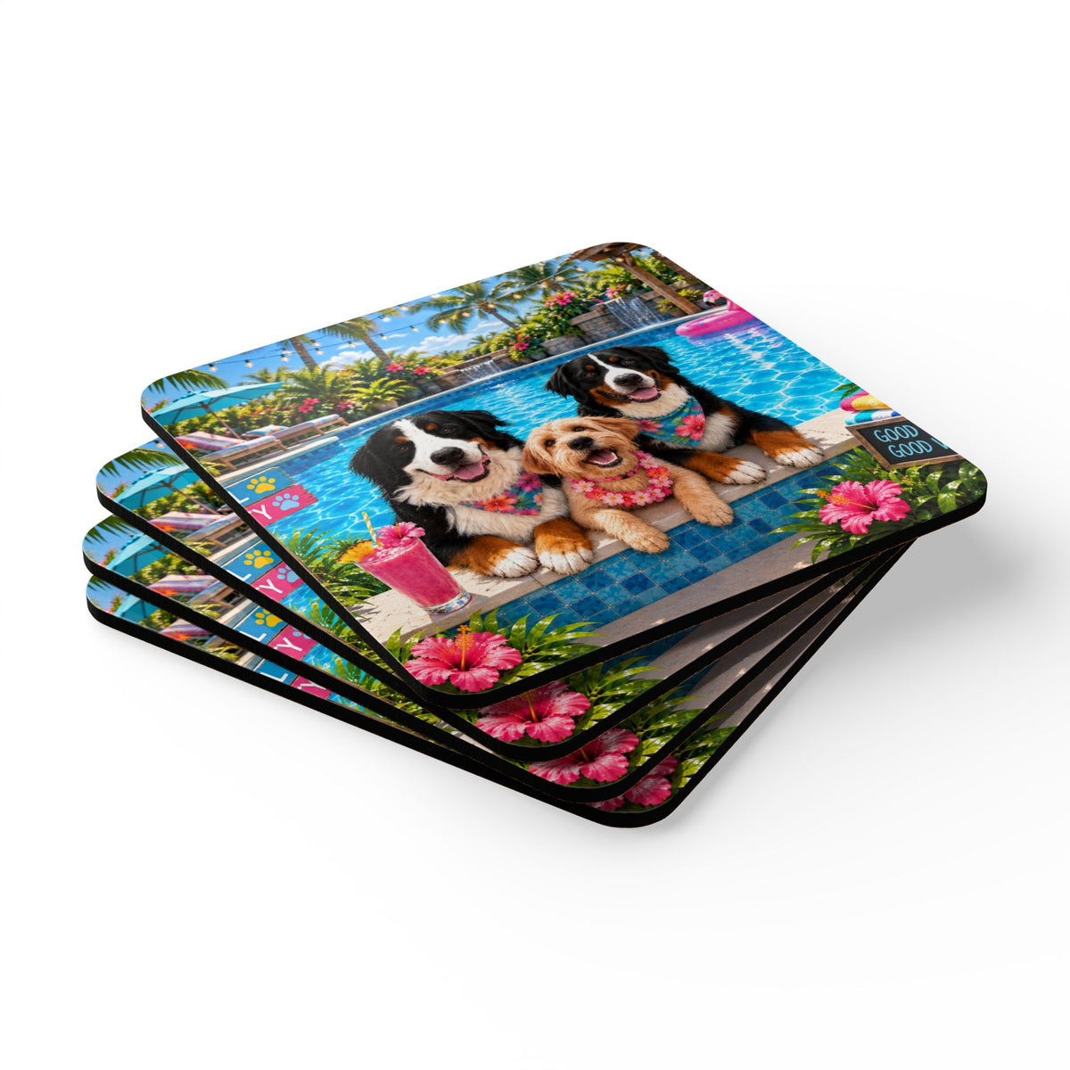 Pool Pawty Custom Pet Coasters