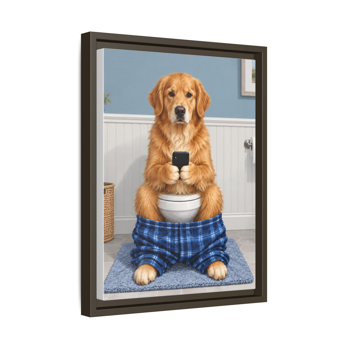 Sit & Scroll Custom Pet Framed Canvas