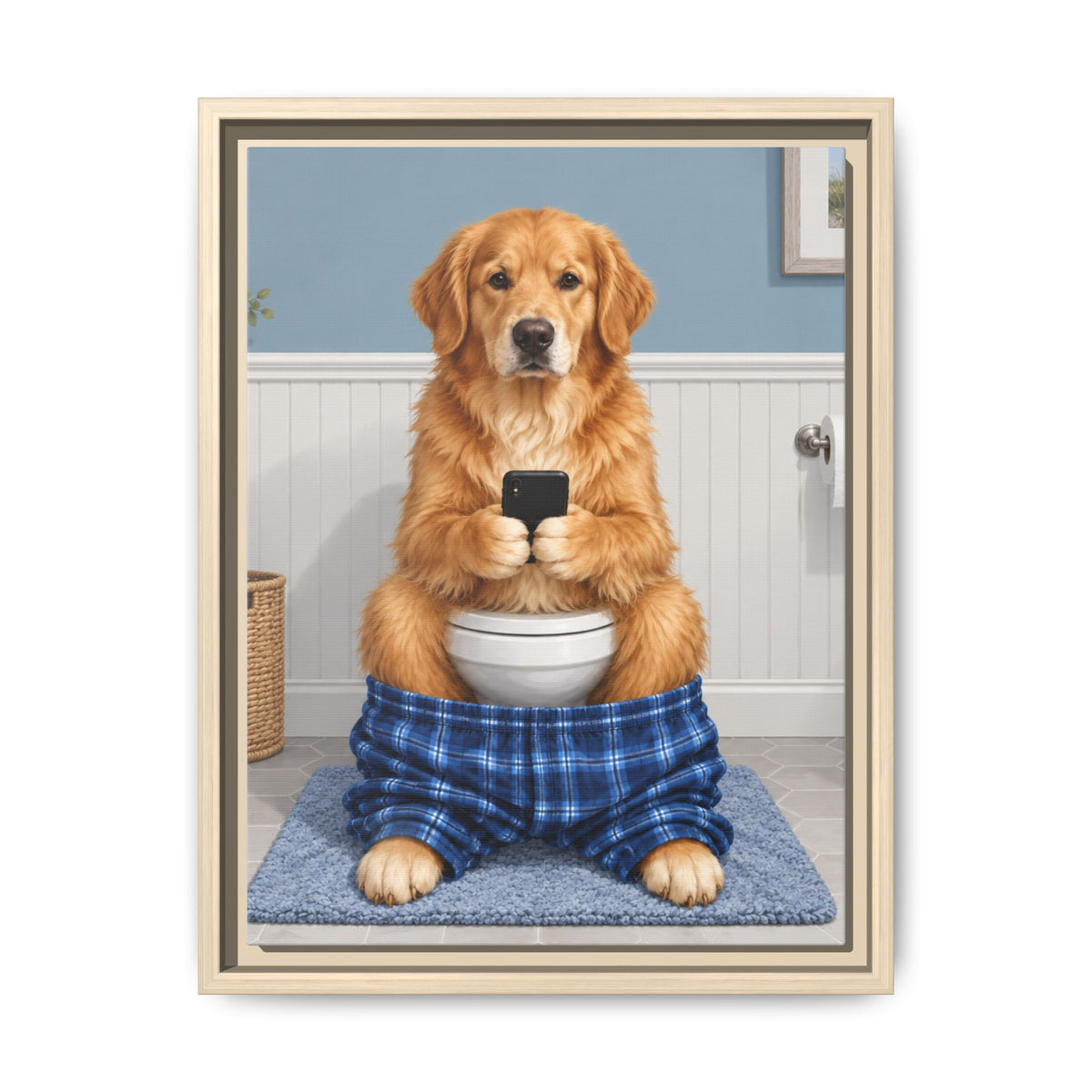 Sit & Scroll Custom Pet Framed Canvas