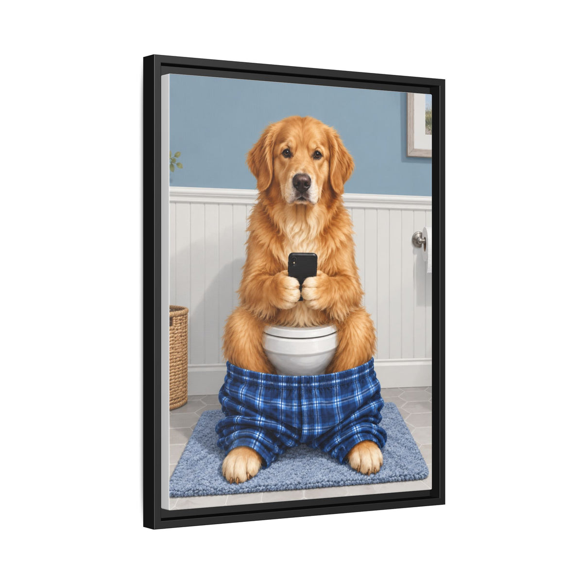 Sit & Scroll Custom Pet Framed Canvas