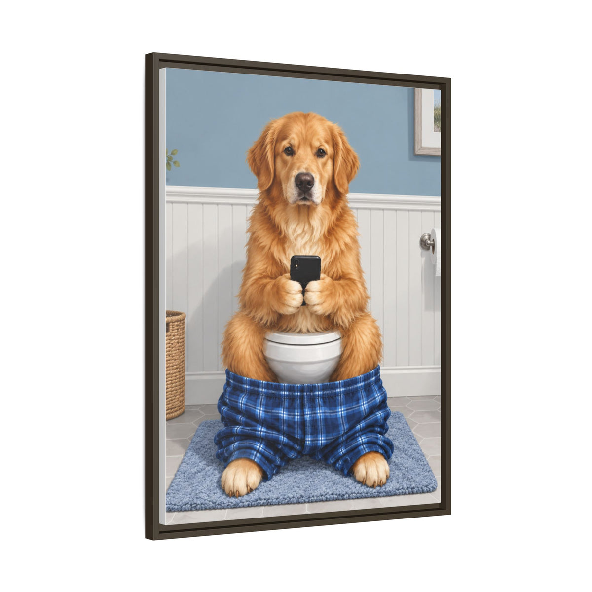 Sit & Scroll Custom Pet Framed Canvas
