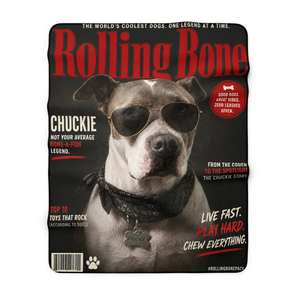 Rolling Bone Magazine Custom Pet Sherpa Blanket