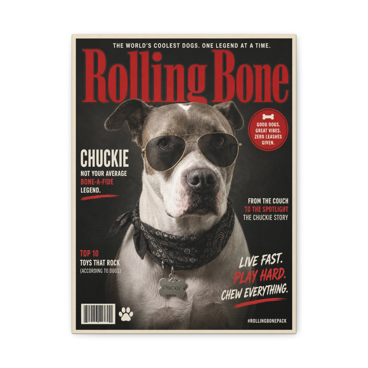 Rolling Bone Magazine Custom Pet Canvas