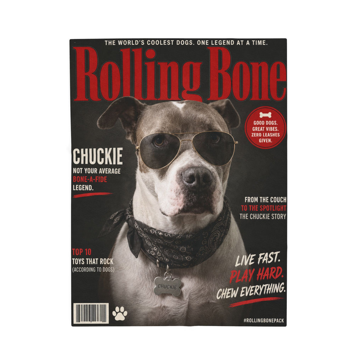 Rolling Bone Magazine Custom Pet Blanket