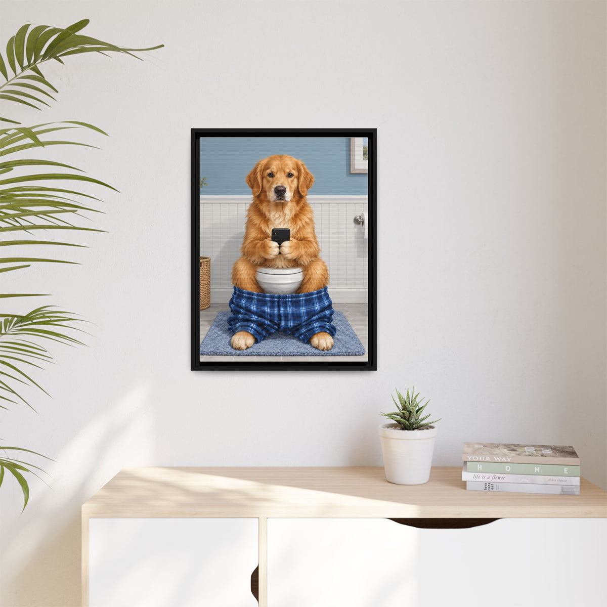 Sit & Scroll Custom Pet Framed Canvas