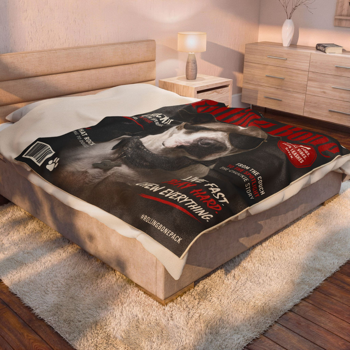 Rolling Bone Magazine Custom Pet Blanket