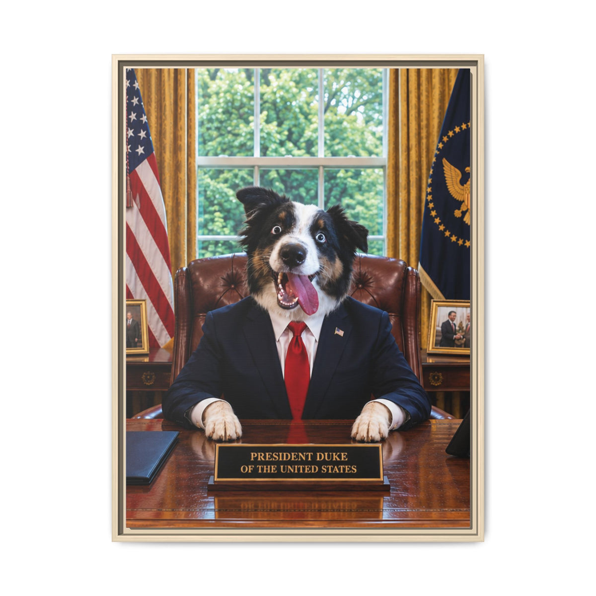 President Custom Pet Framed Canvas