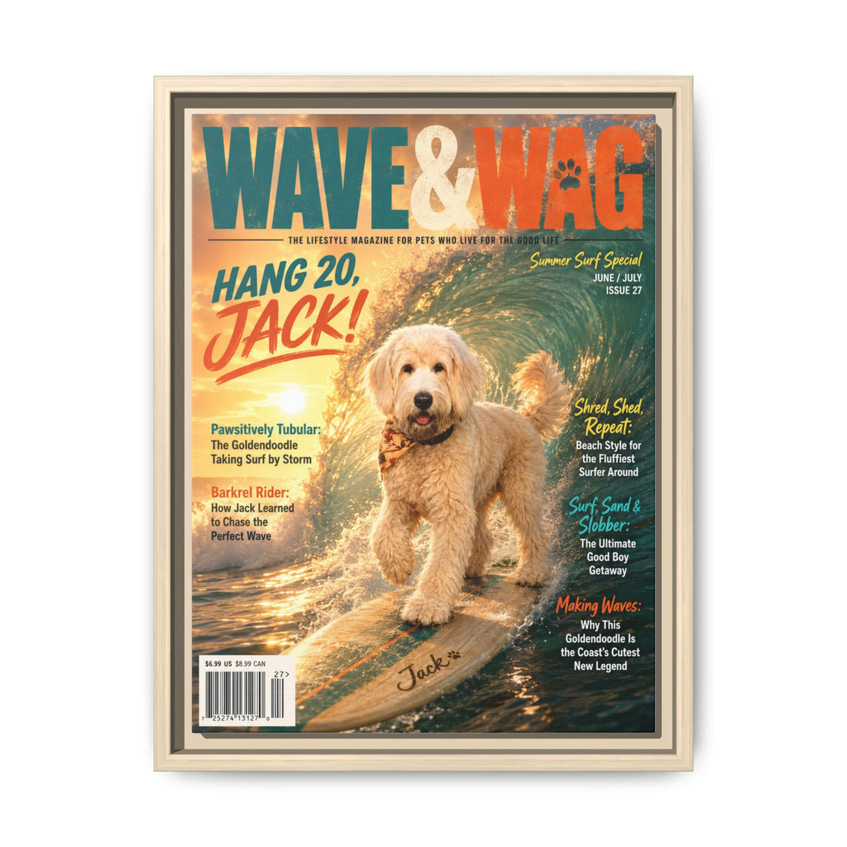 Wave & Wag Custom Pet Framed Canvas