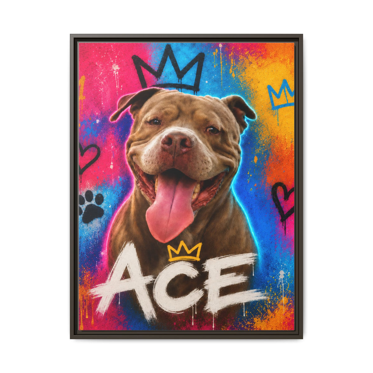 Street Art Custom Pet Framed Canvas