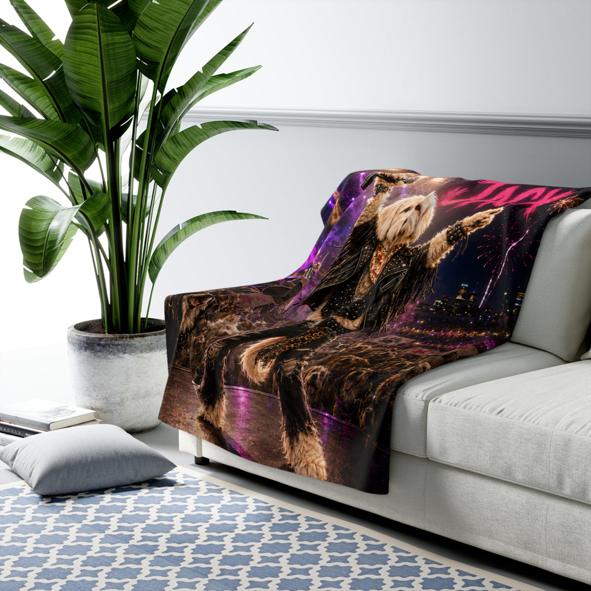 Rockstar Custom Pet Sherpa Blanket