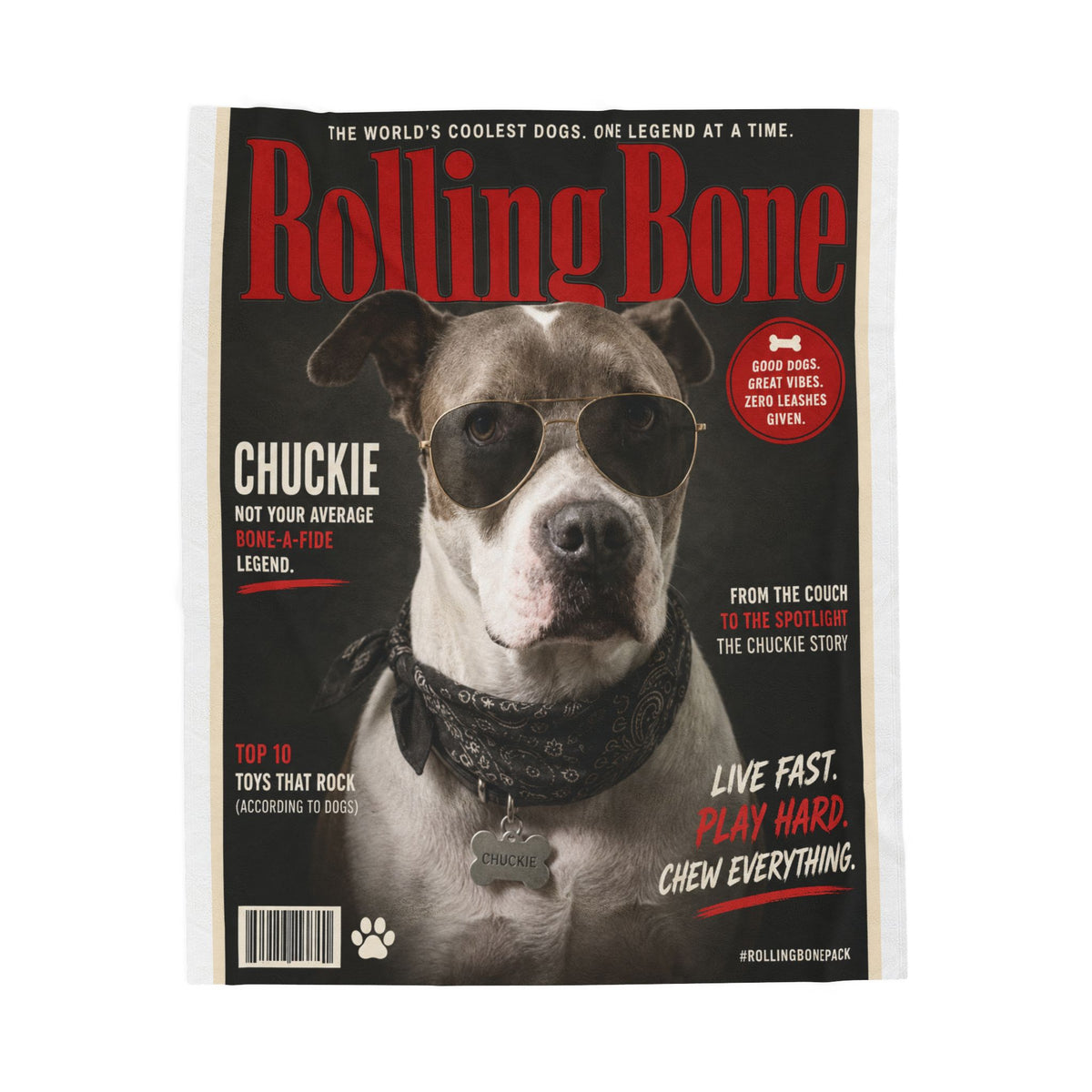 Rolling Bone Magazine Custom Pet Blanket
