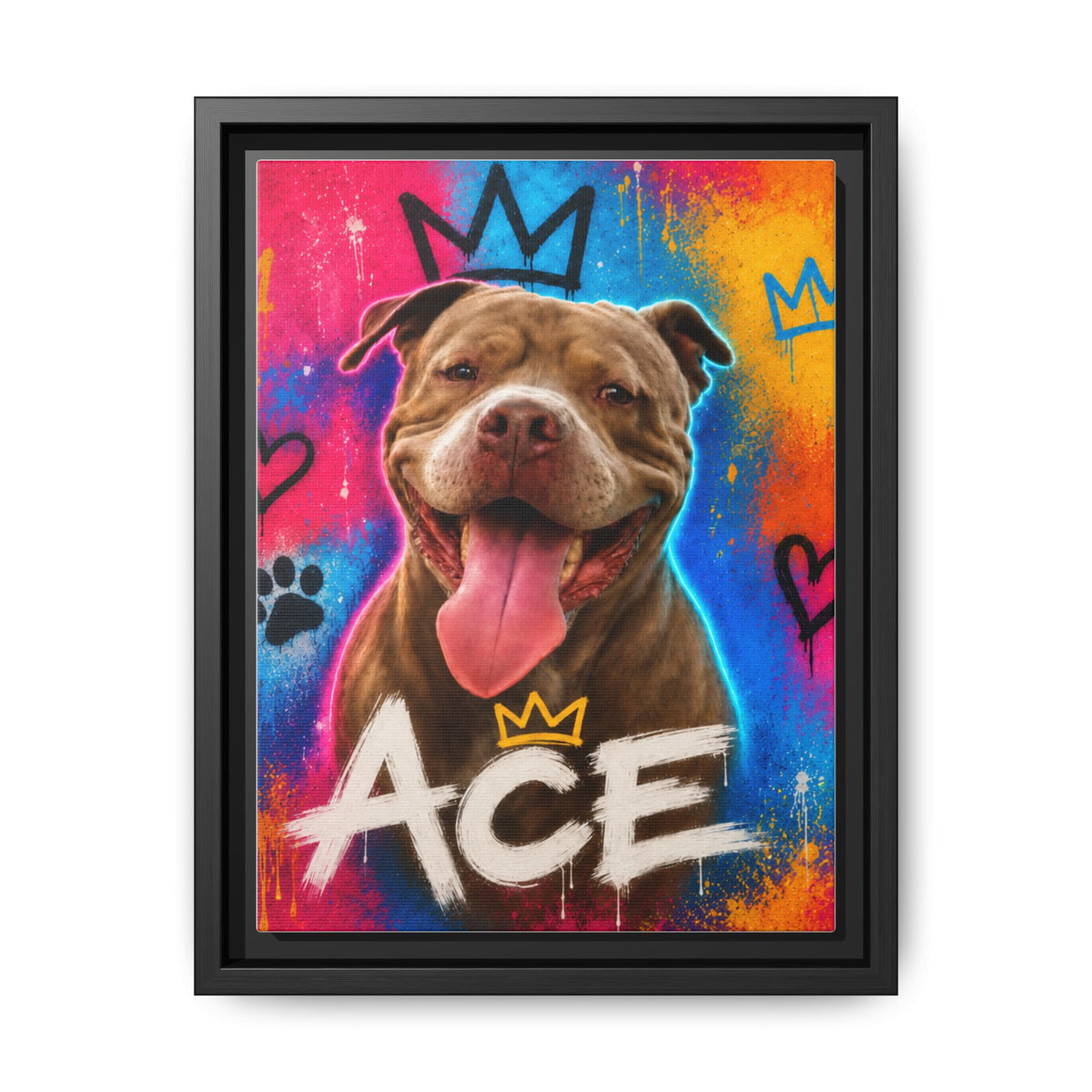 Street Art Custom Pet Framed Canvas
