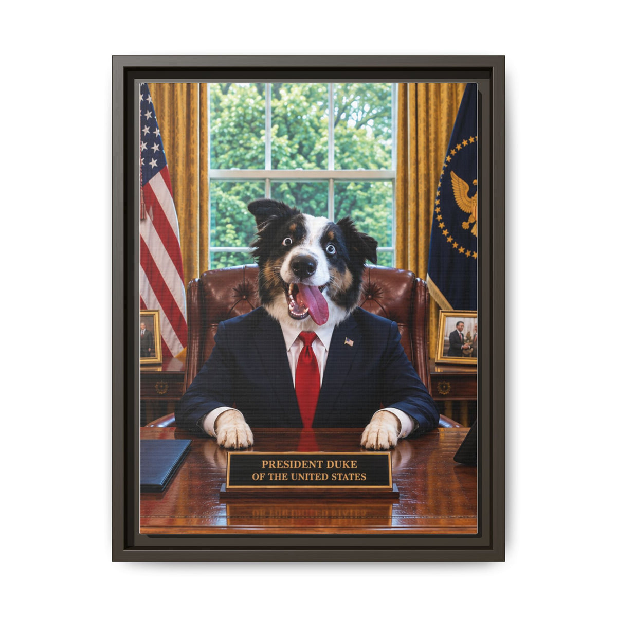 President Custom Pet Framed Canvas