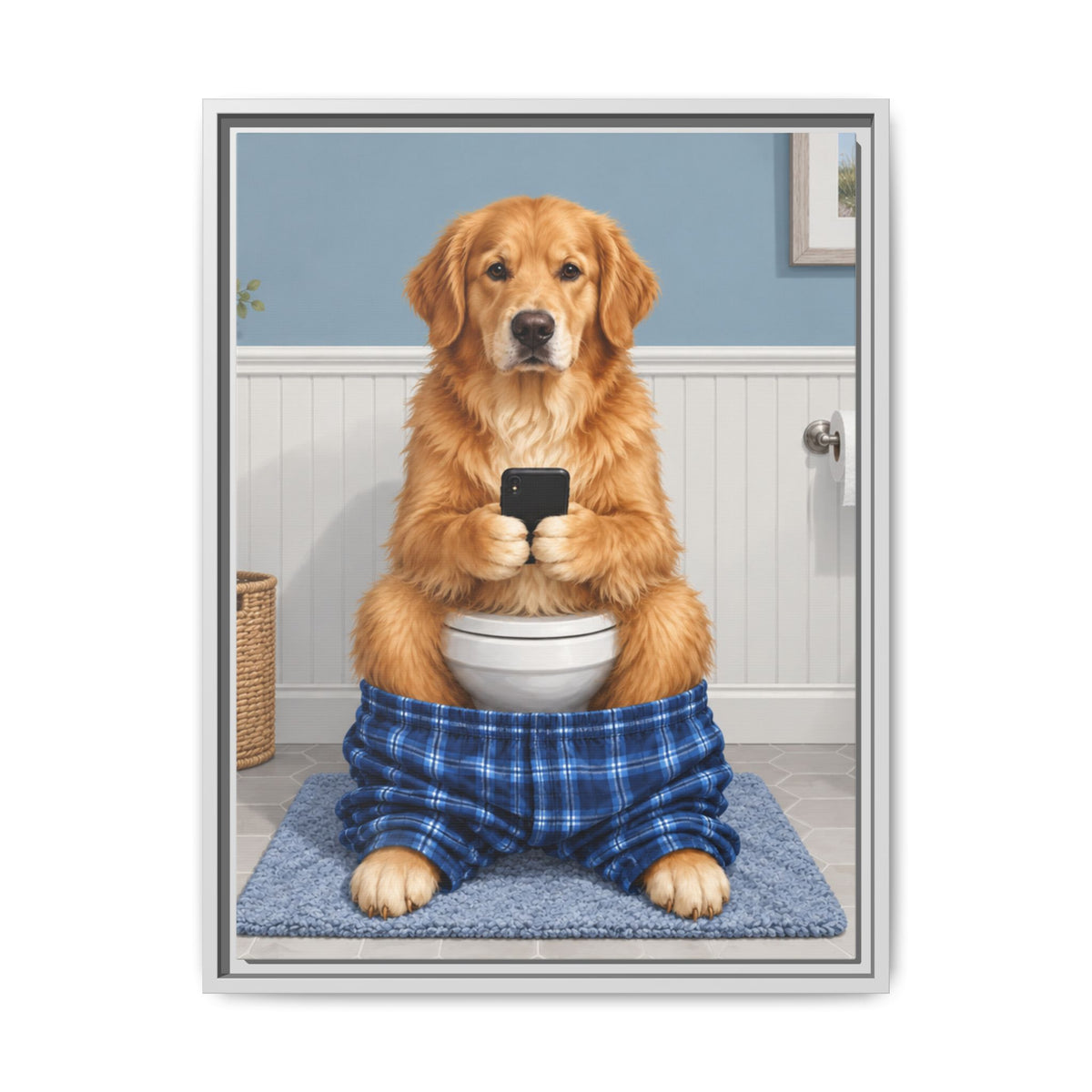 Sit & Scroll Custom Pet Framed Canvas