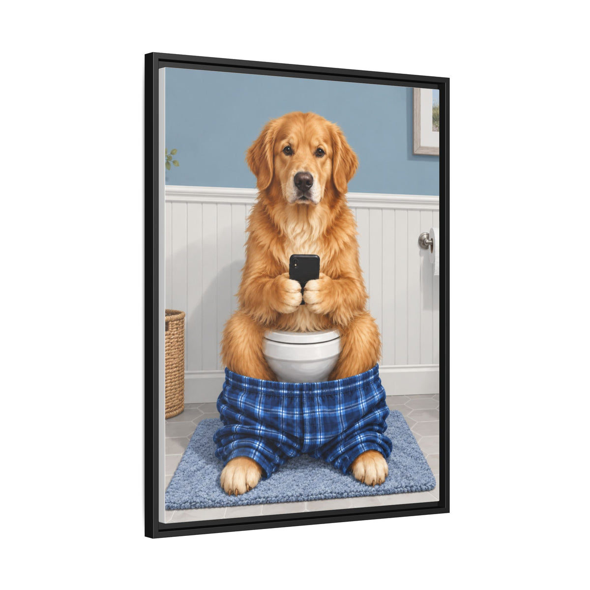 Sit & Scroll Custom Pet Framed Canvas