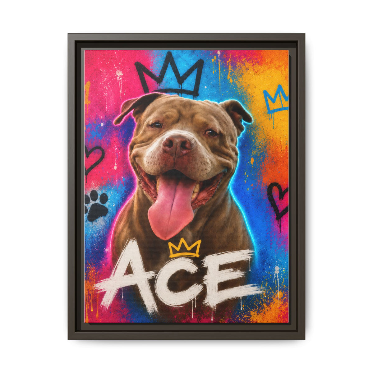 Street Art Custom Pet Framed Canvas