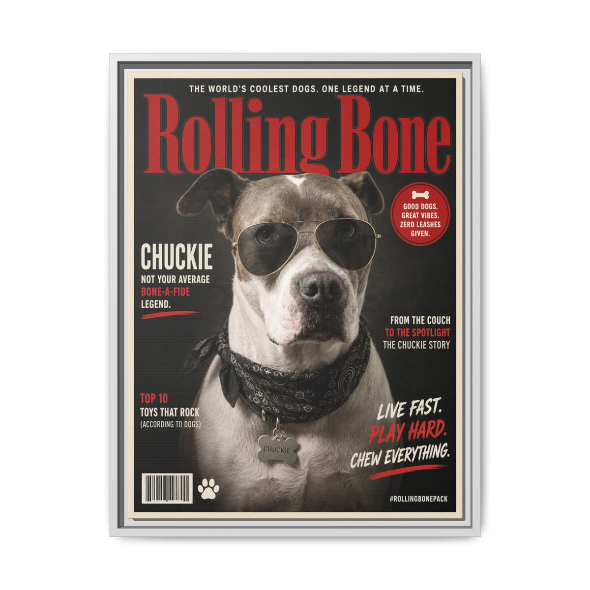 Rolling Bone Magazine Custom Pet Framed Canvas