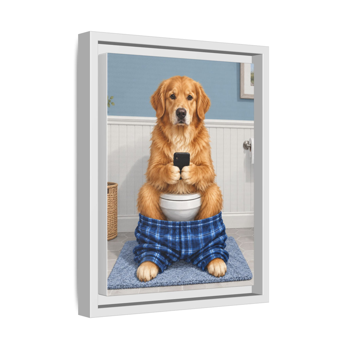Sit & Scroll Custom Pet Framed Canvas
