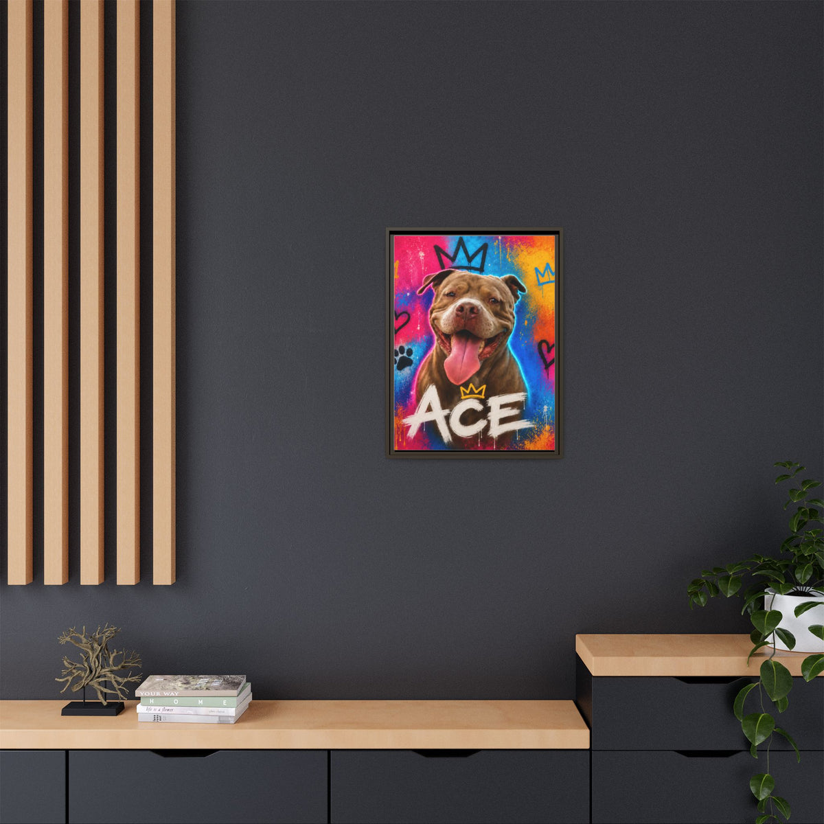 Street Art Custom Pet Framed Canvas