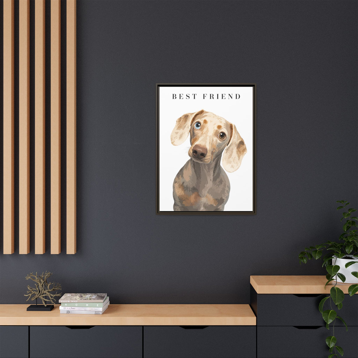 Modern Portrait Custom Pet Framed Canvas