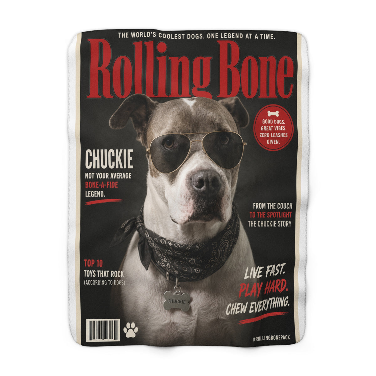 Rolling Bone Magazine Custom Pet Sherpa Blanket