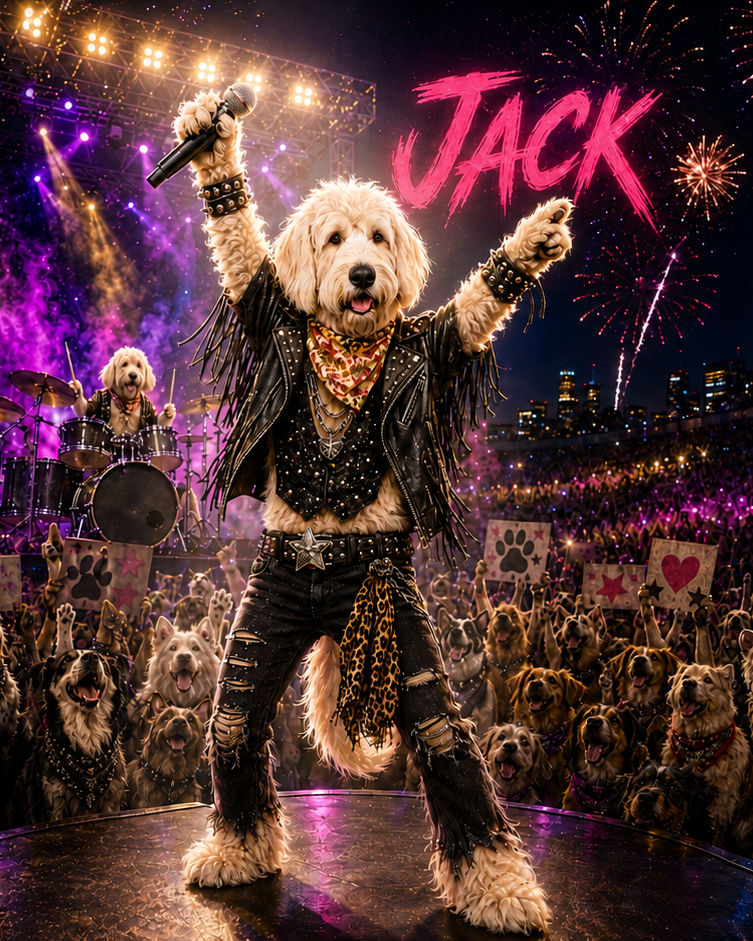Rockstar custom pet portrait artwork