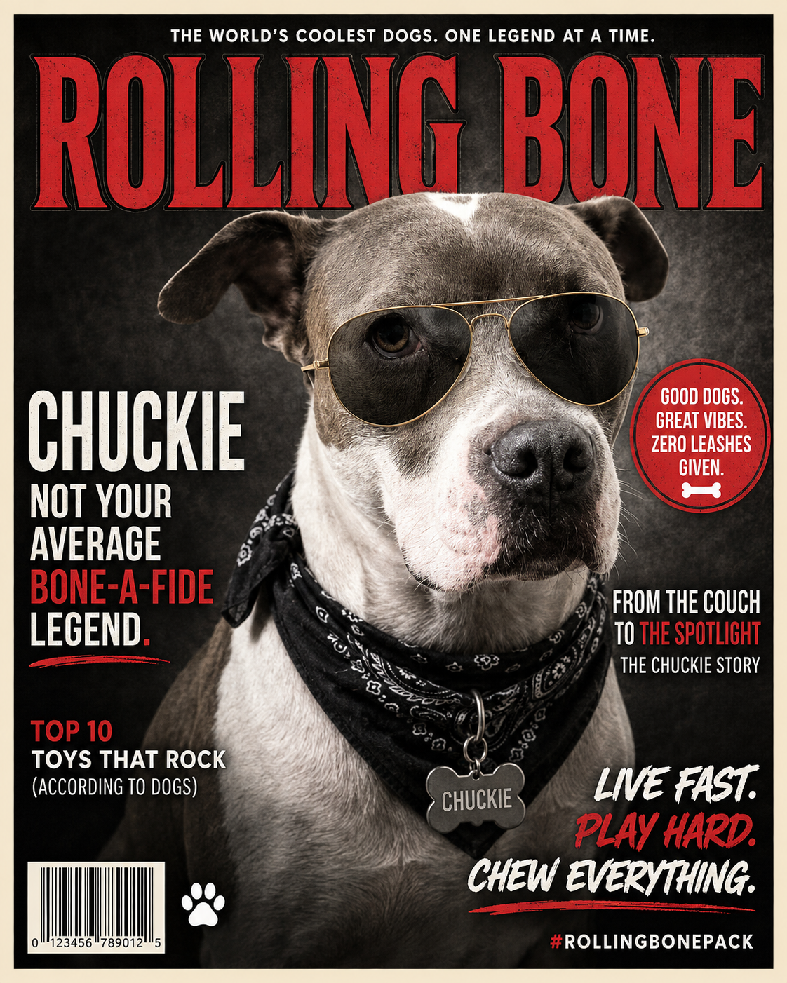 Rolling Bone Magazine custom pet portrait artwork