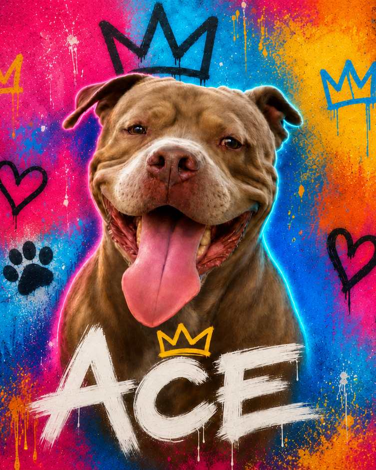Street Art custom pet portrait artwork